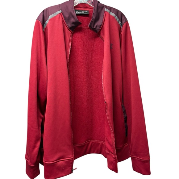 Under Armour Full Zip Red Cold Gear Jacket Size XLT - Picture 5 of 8